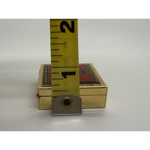 Old Vintage Israeli Menorah Pill Box Or Trinket Metal Gold-Tone Travel - Picture 10 of 11